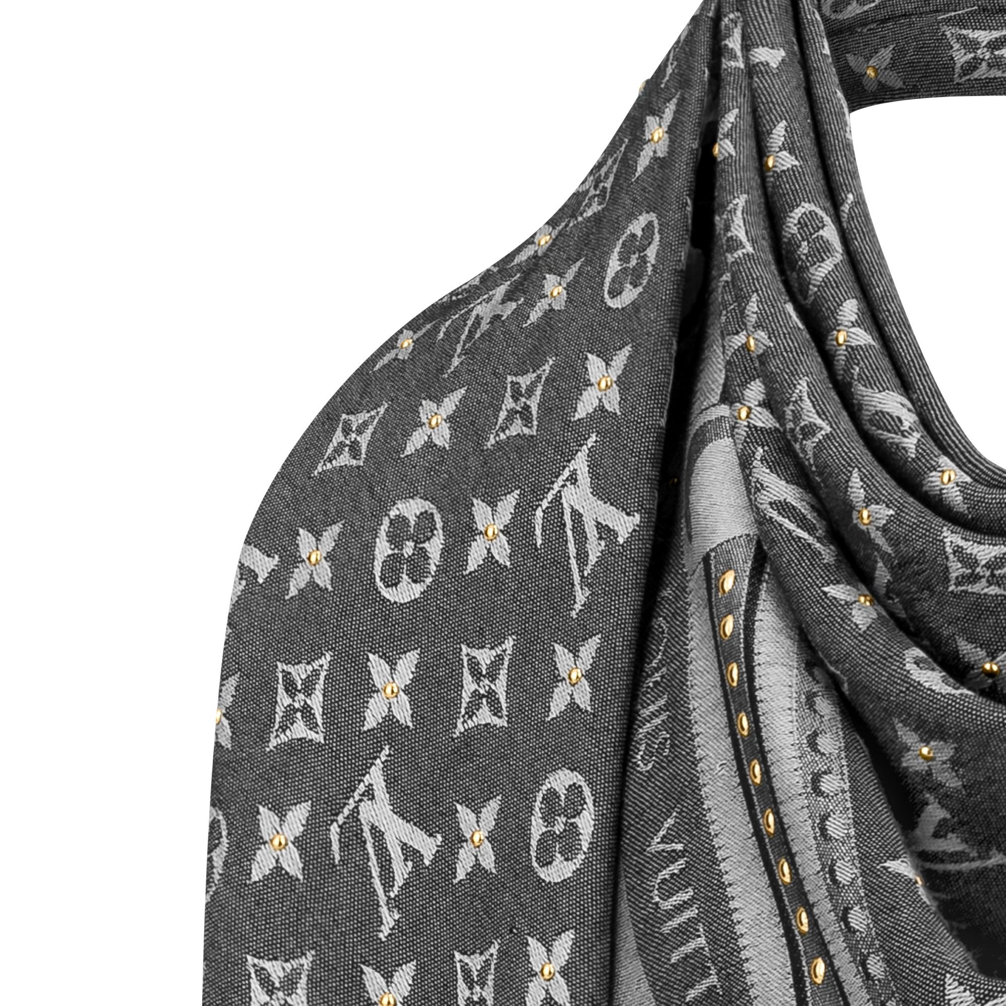 Studdy Denim Monogram Shawl - 2