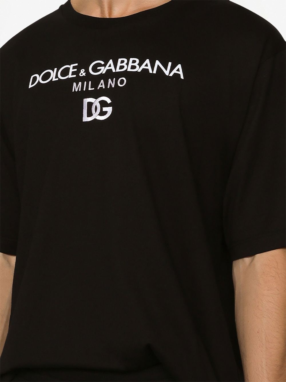 logo-embroidered cotton T-shirt - 4