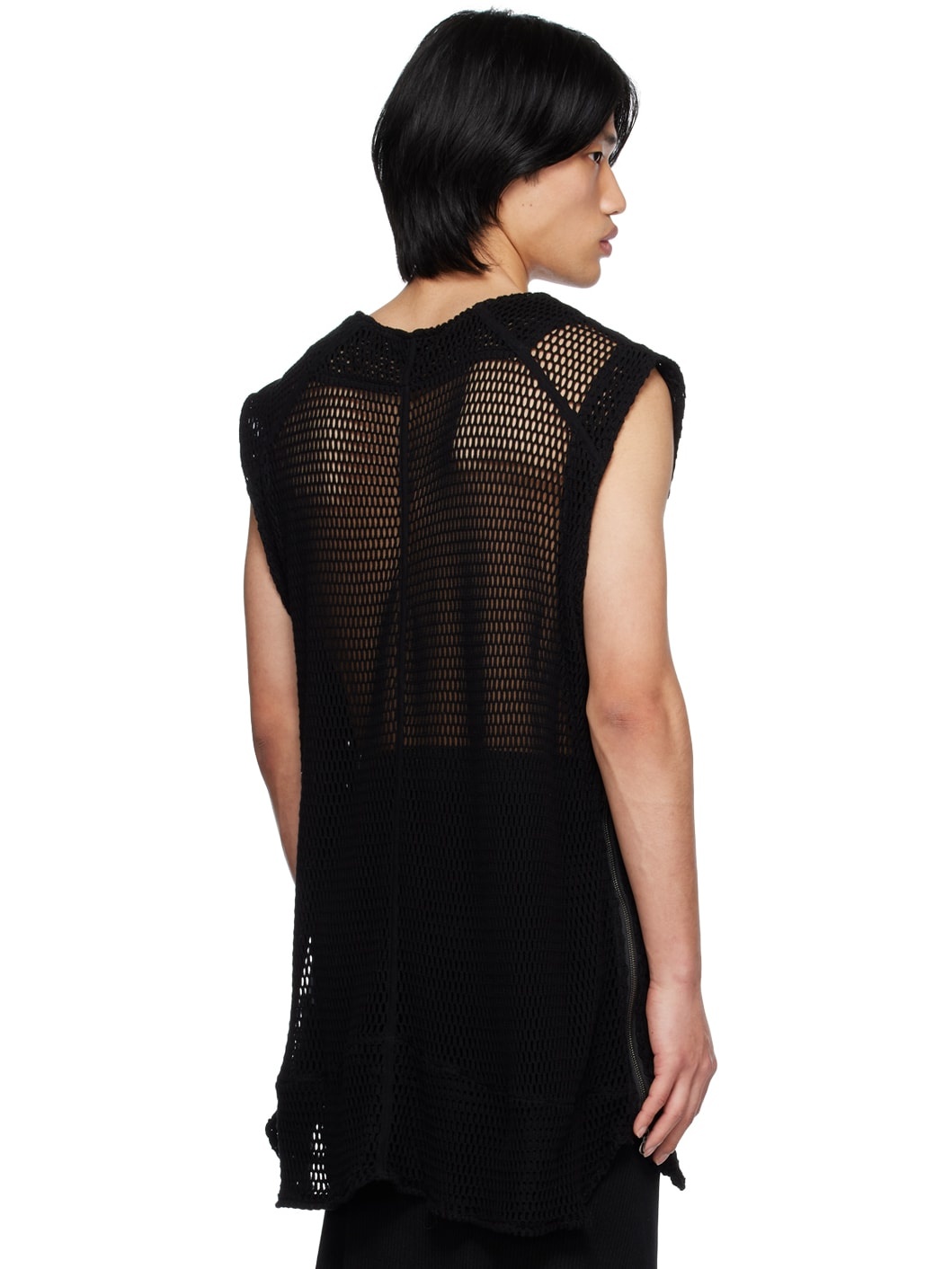 Black Zip Vent Tank Top - 5