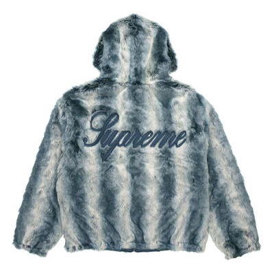 Supreme Supreme Faux Fur Reversible Hooded Jacket 'Teal White' SUP-FW20-318 outlook