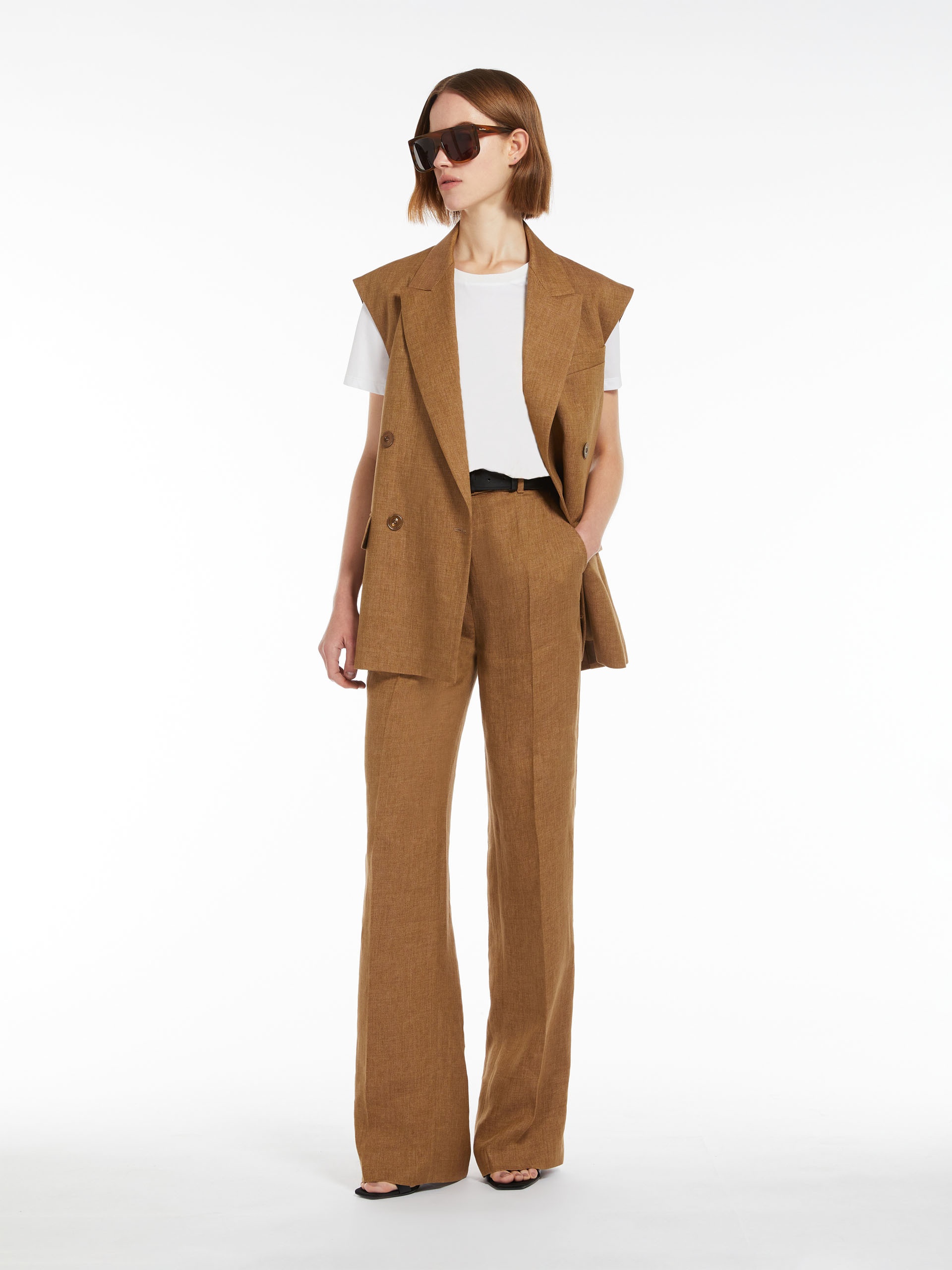 ELICHE Double-breasted linen waistcoat - 2