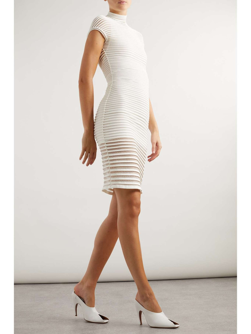 Alaïa Open-back ribbed-knit mini dress outlook