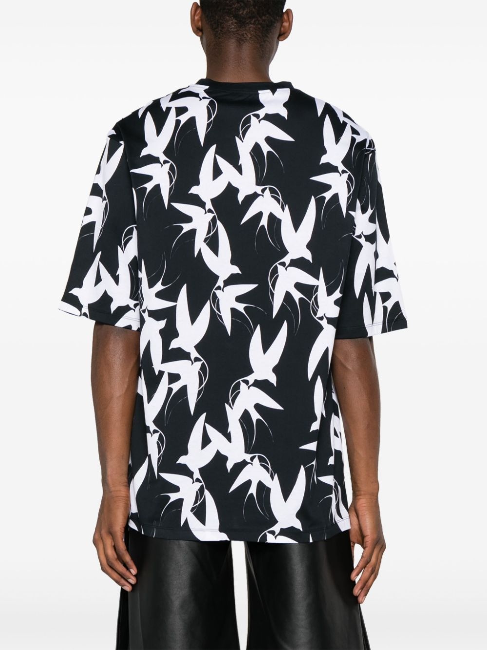 bird-print cotton T-shirt - 4