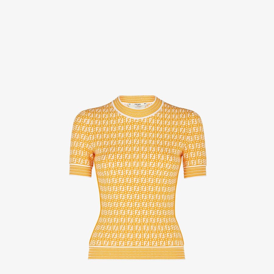 Orange viscose sweater - 1