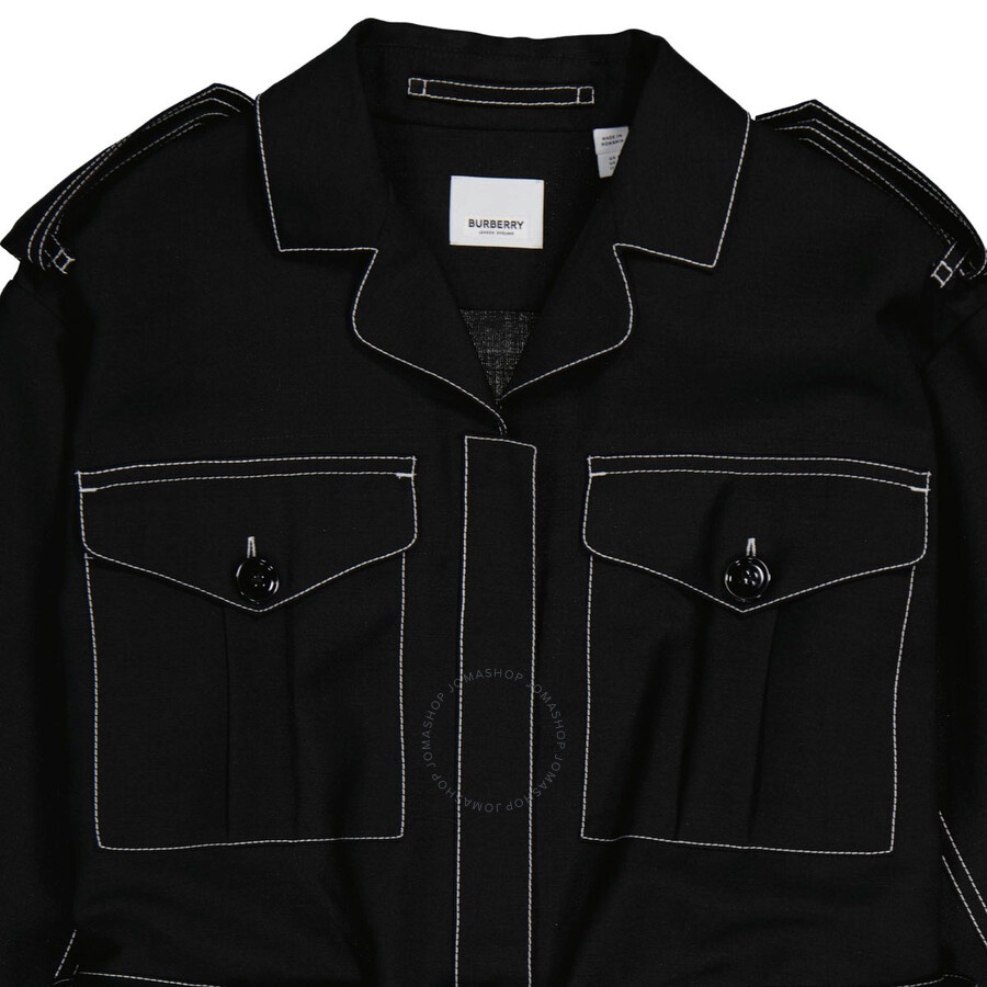Burberry Black Catalina Long-Sleeve Belted Jumpsuit - 8