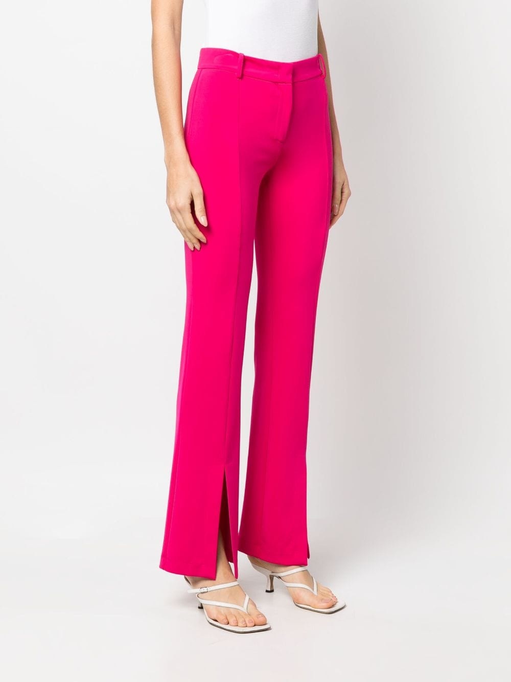 front-split slim-fit trousers - 3