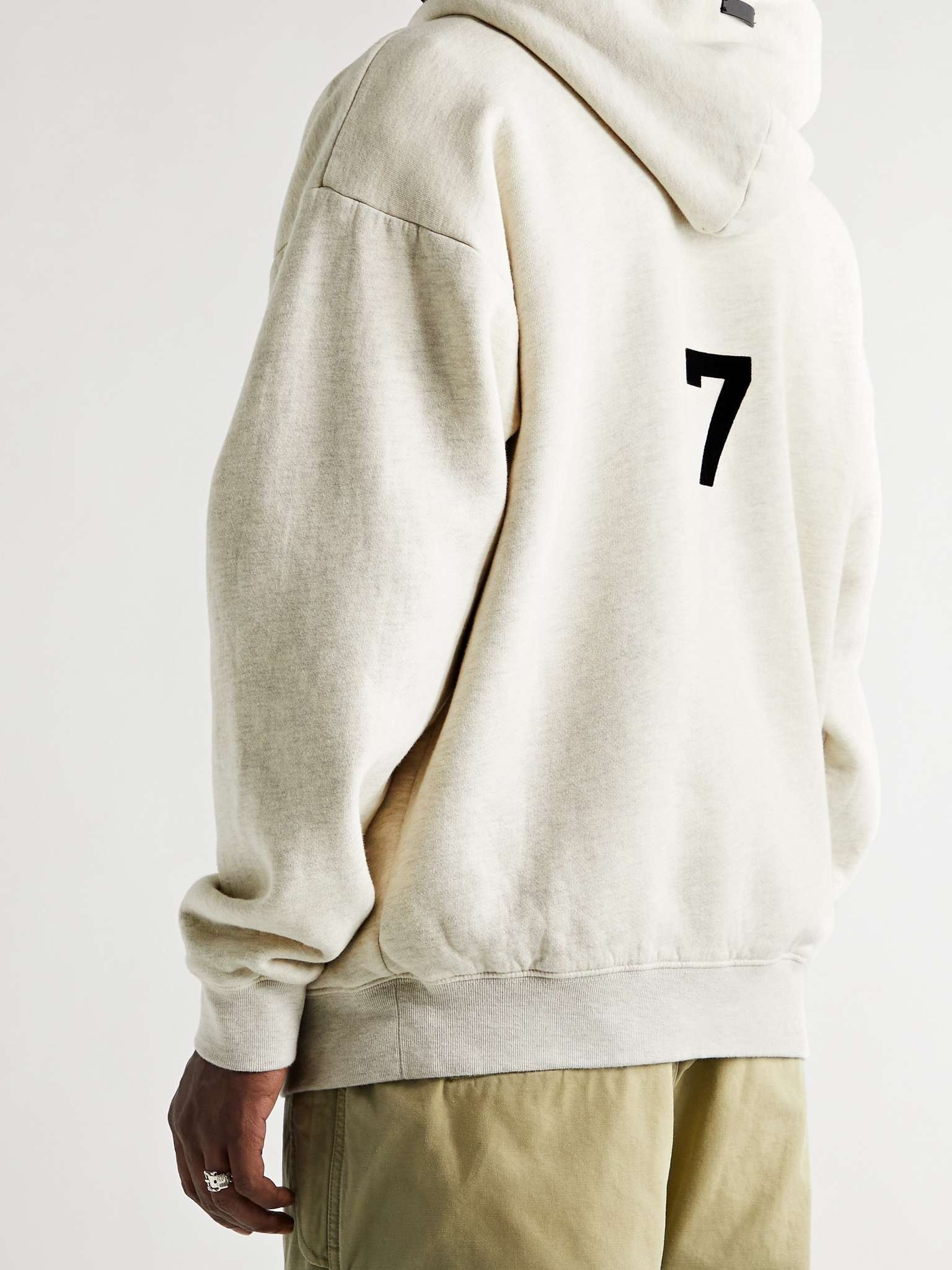 Oversized Flocked Fleece-Back Cotton-Jersey Hoodie - 4