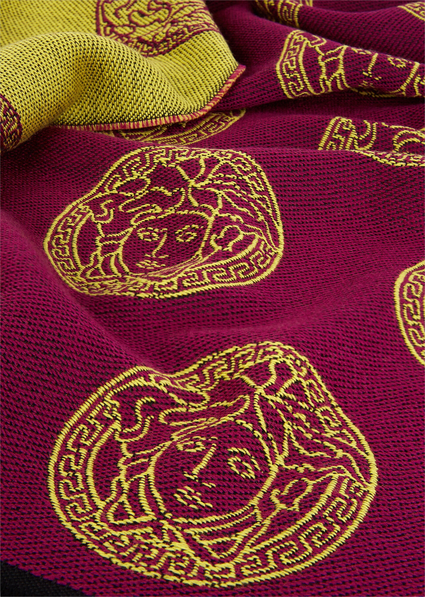 Medusa Pattern Jacquard Wool Scarf - 3