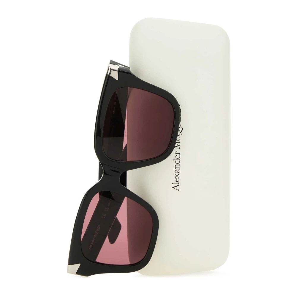 Alexander McQueen BLACK ACETATE PUNK RIVET SUNGLASSES