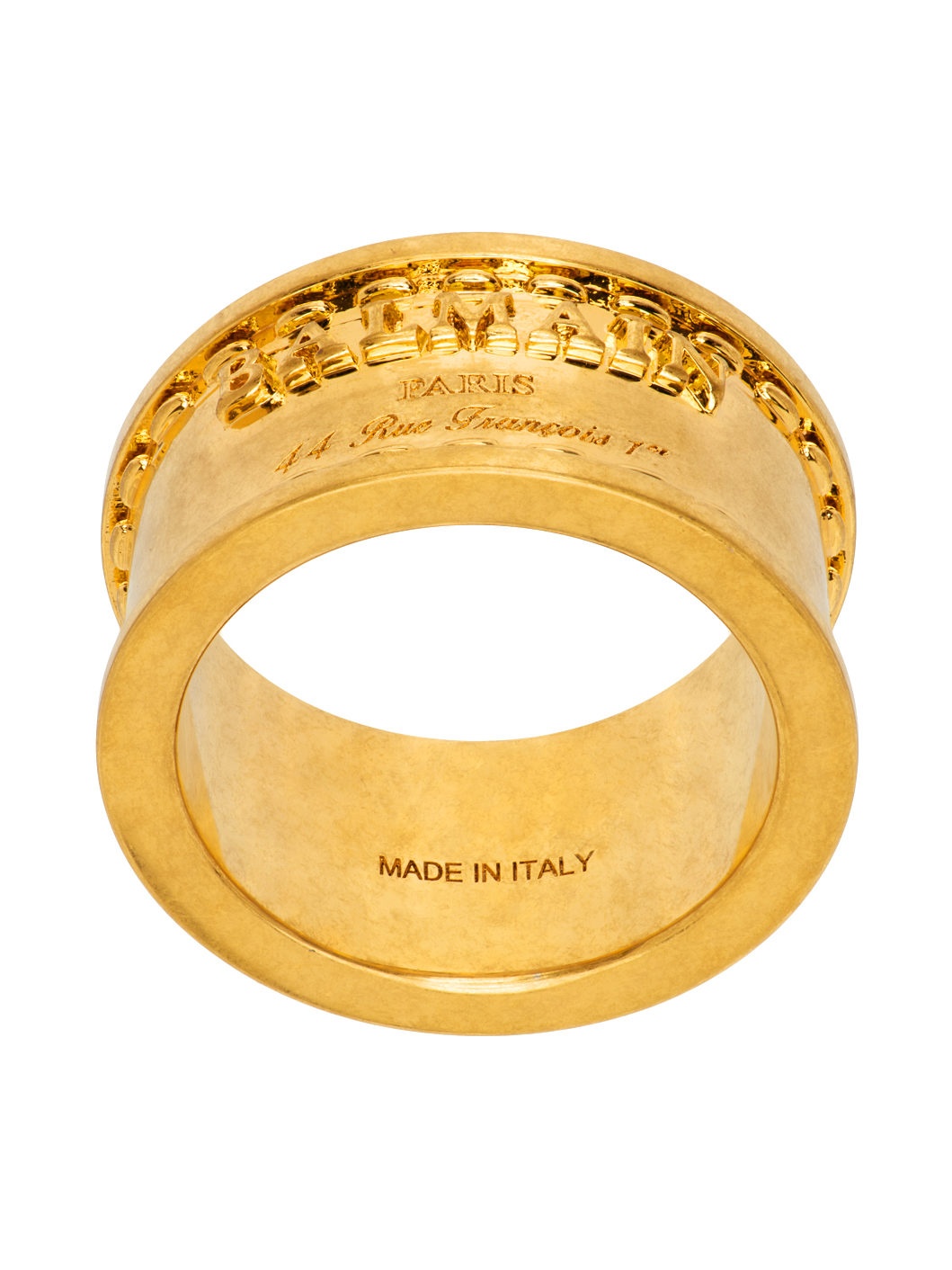 Gold Balmain Signature Tubular Ring - 1