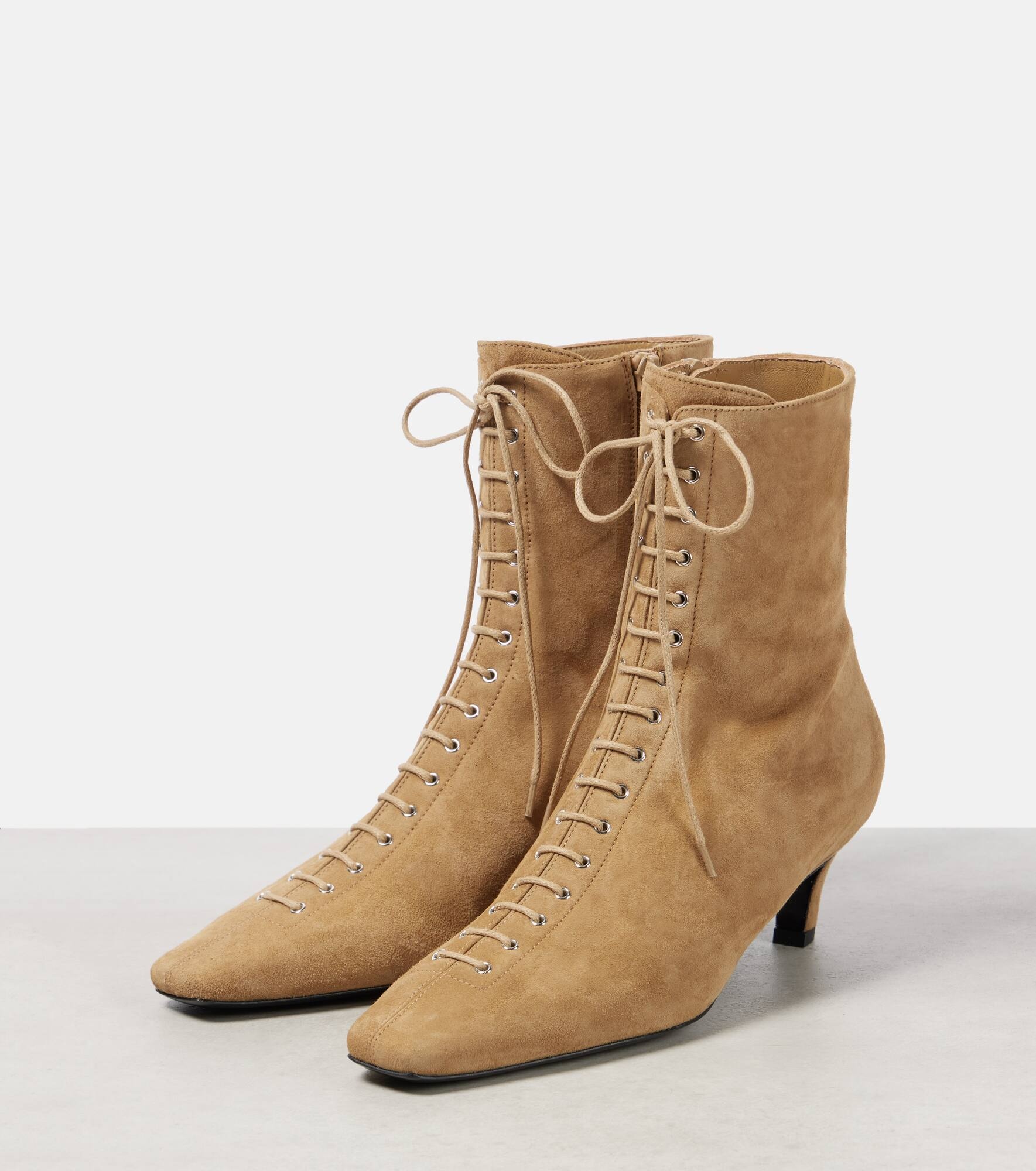 Suede lace-up boots - 4