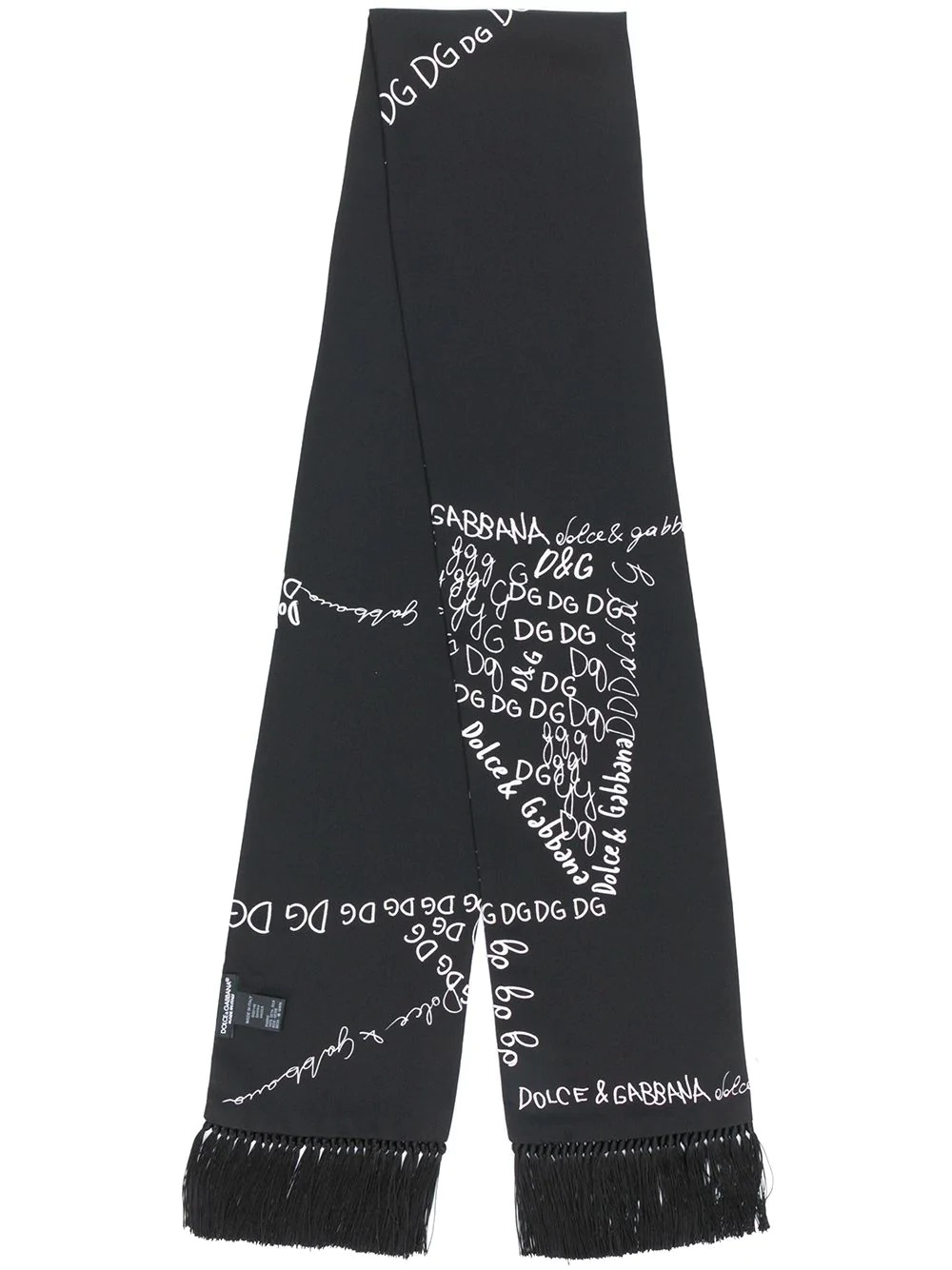 logo print silk scarf - 1