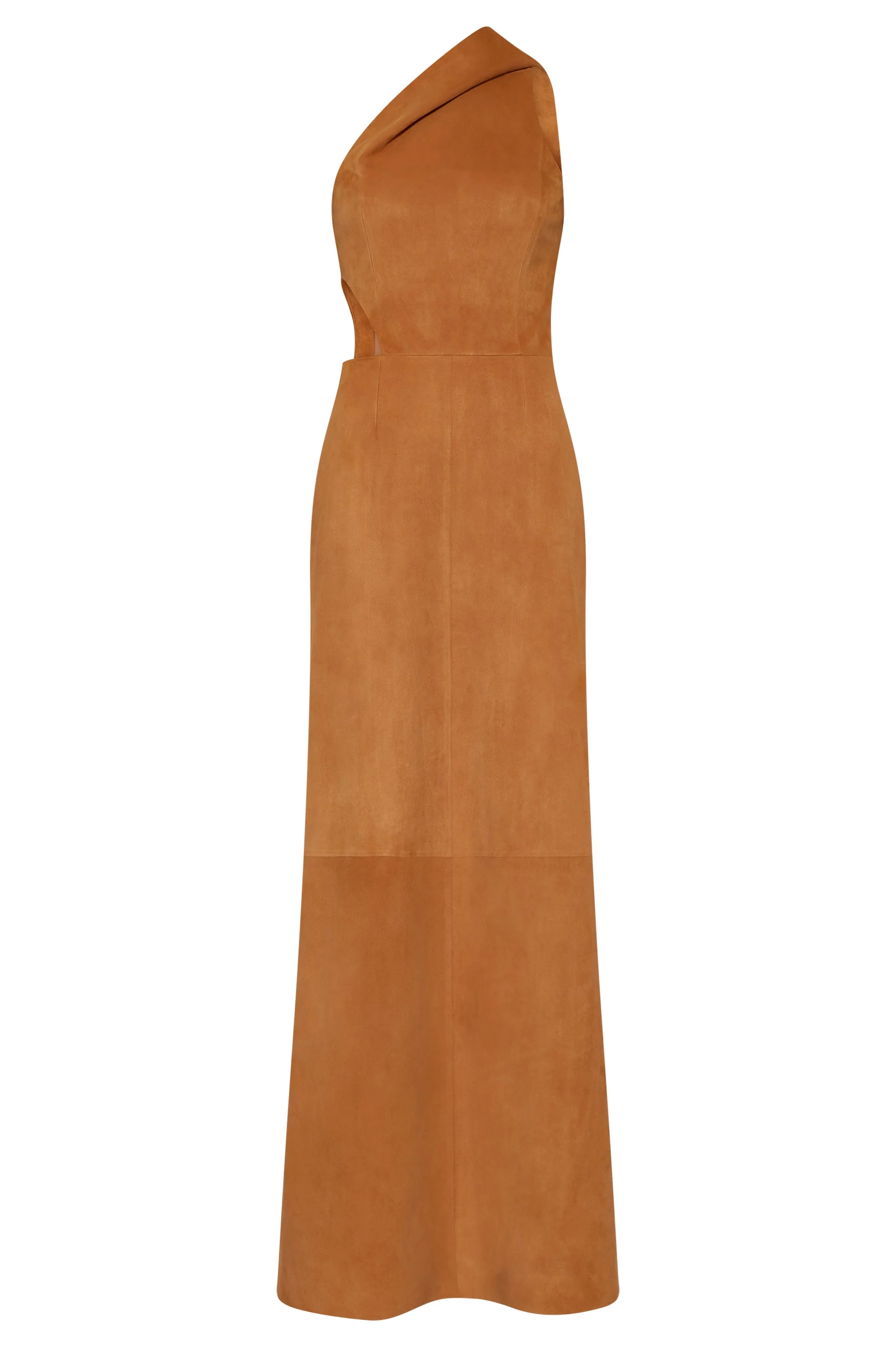 Kallen Hoodie Maxi Dress In Cashew Suede - 1