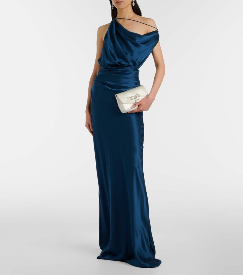 JIMMY CHOO Soft Bow Mini embellished satin clutch outlook