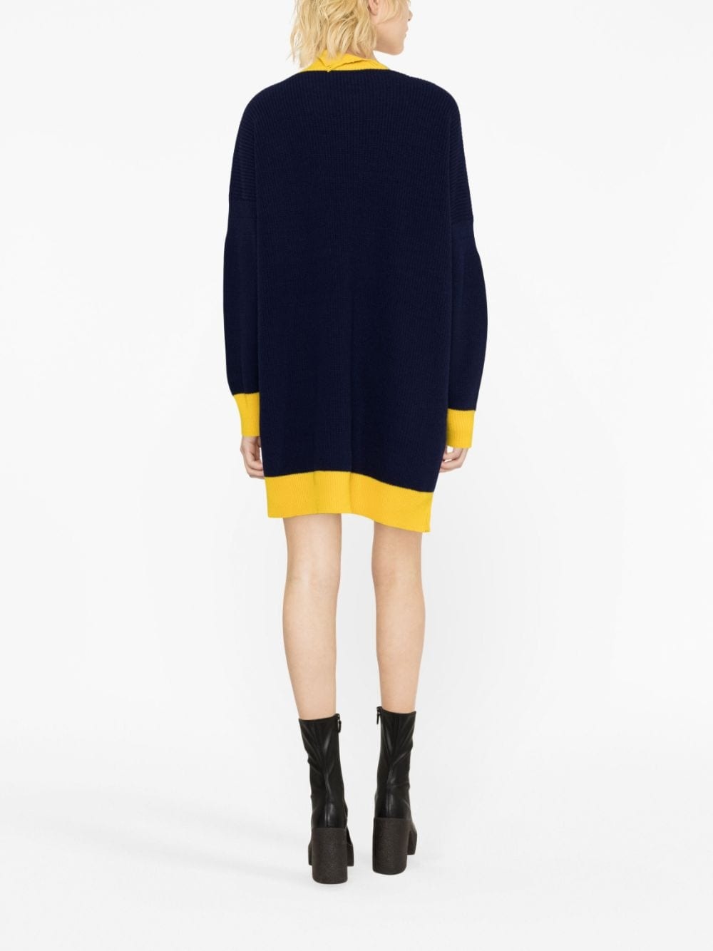 asymmetric raw-edge ribbed jumper - 3