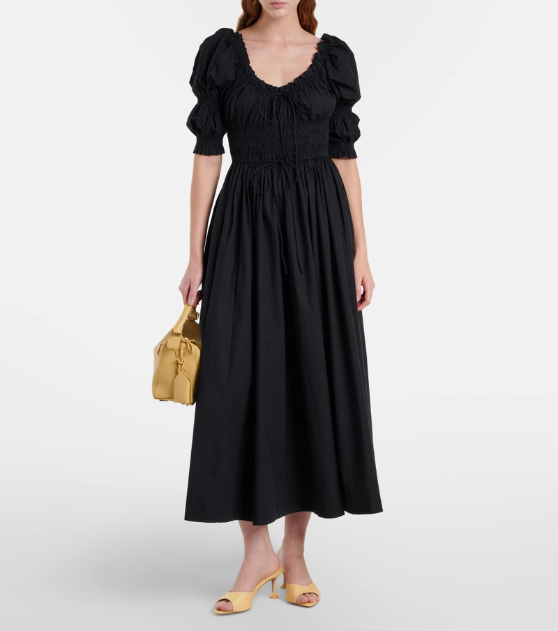 DÔEN Shirred cotton midi dress outlook