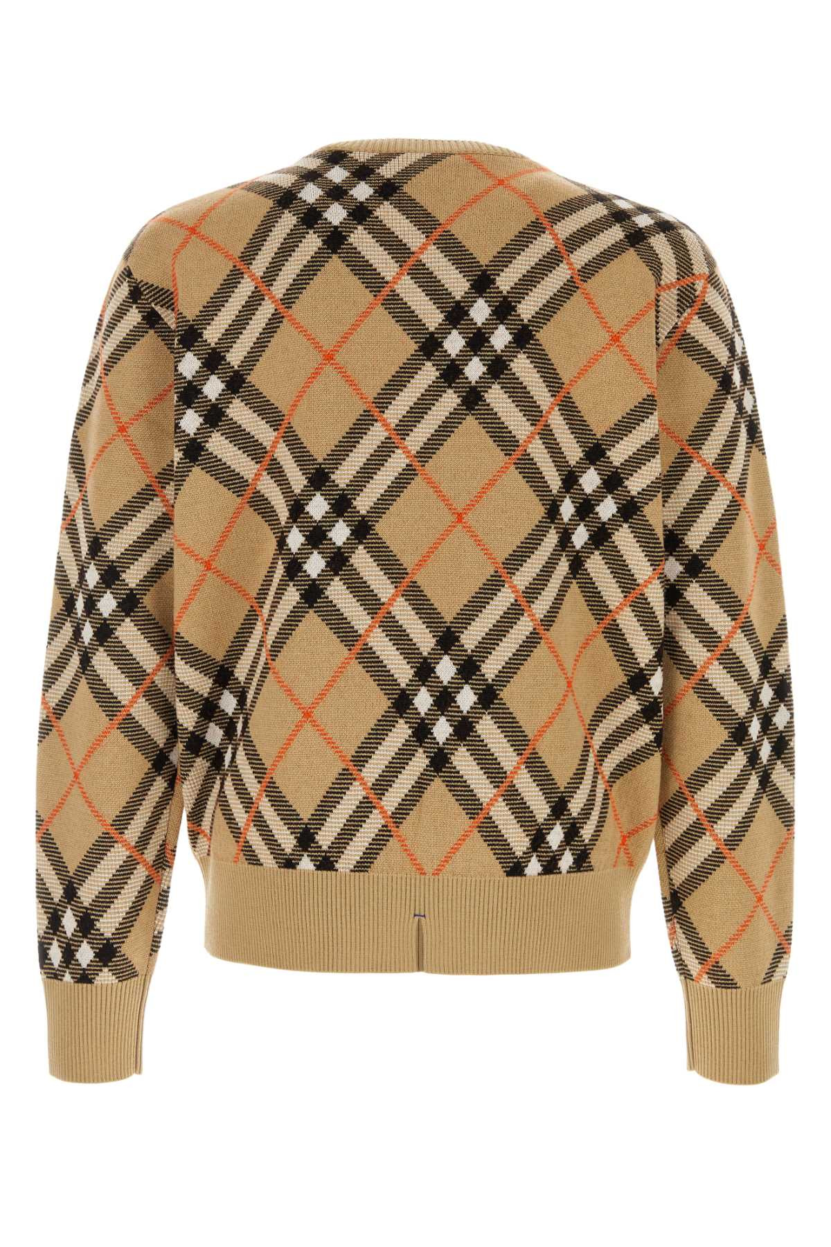 Burberry Men Embroidered Stretch Wool Blend Sweater - 2