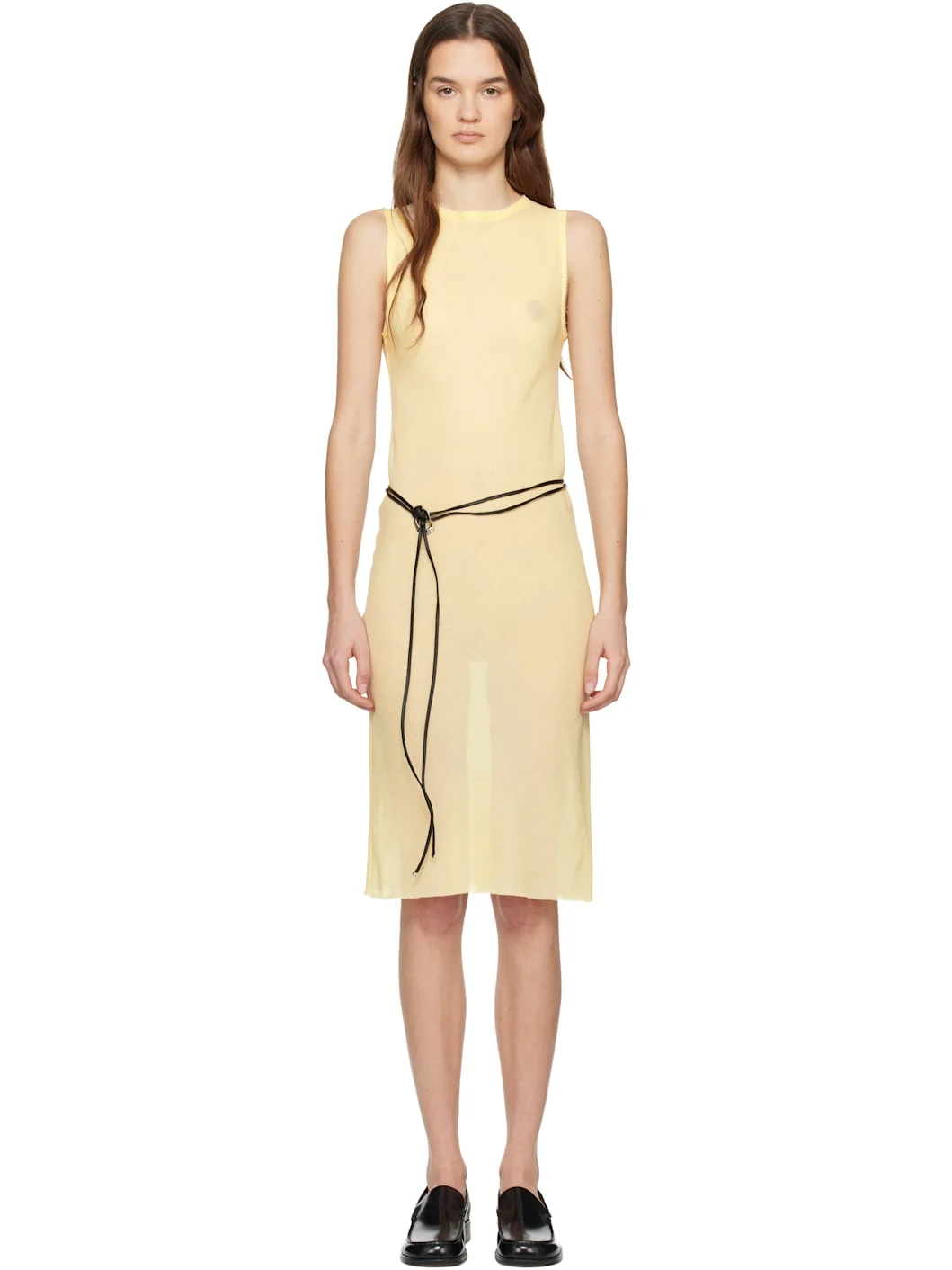 Yellow Wool Gauze Minidress - 1