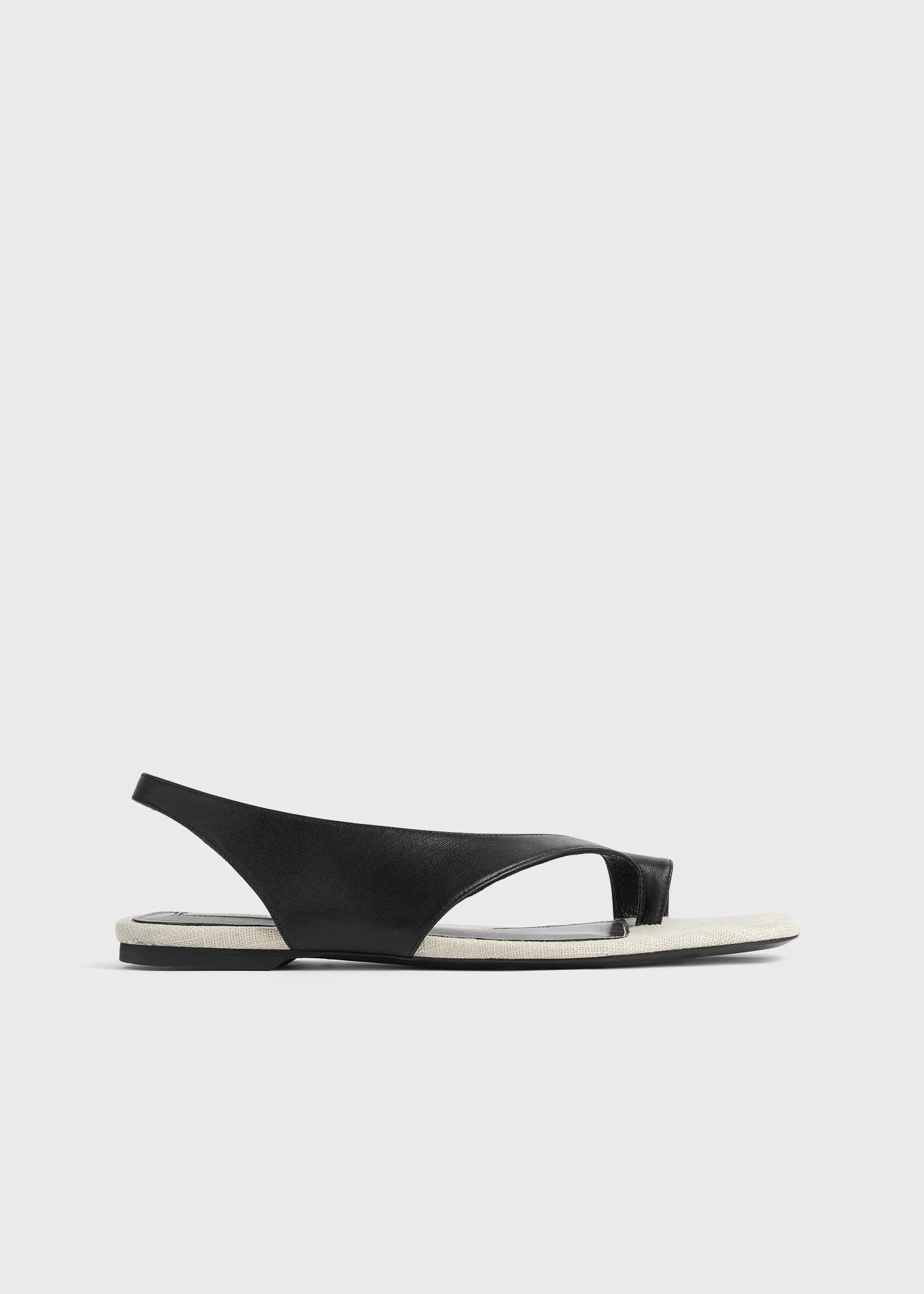 Leather thong sandals black/sand - 1