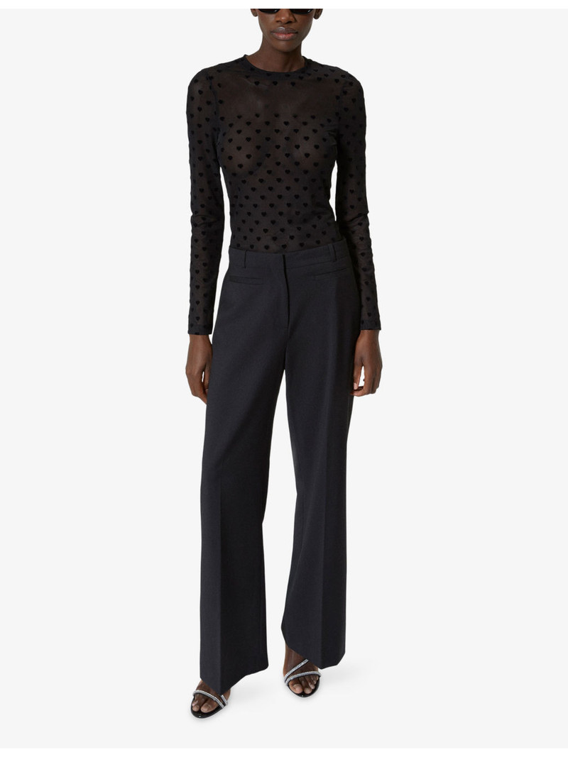 The Kooples Heart-Pattern Long-Sleeved Mesh Top outlook