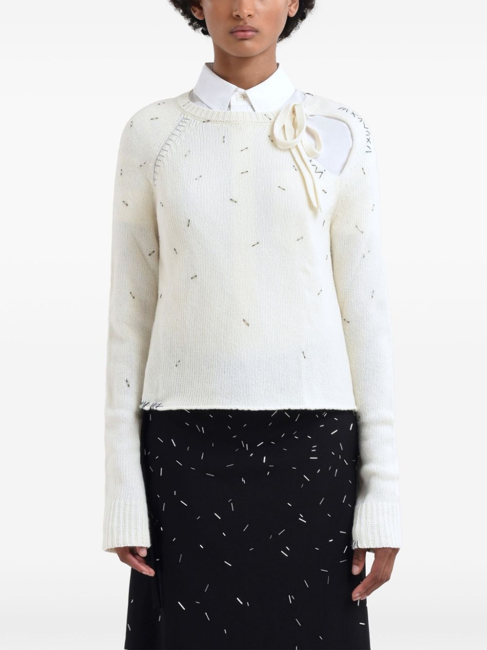bead-embellished sweater - 3