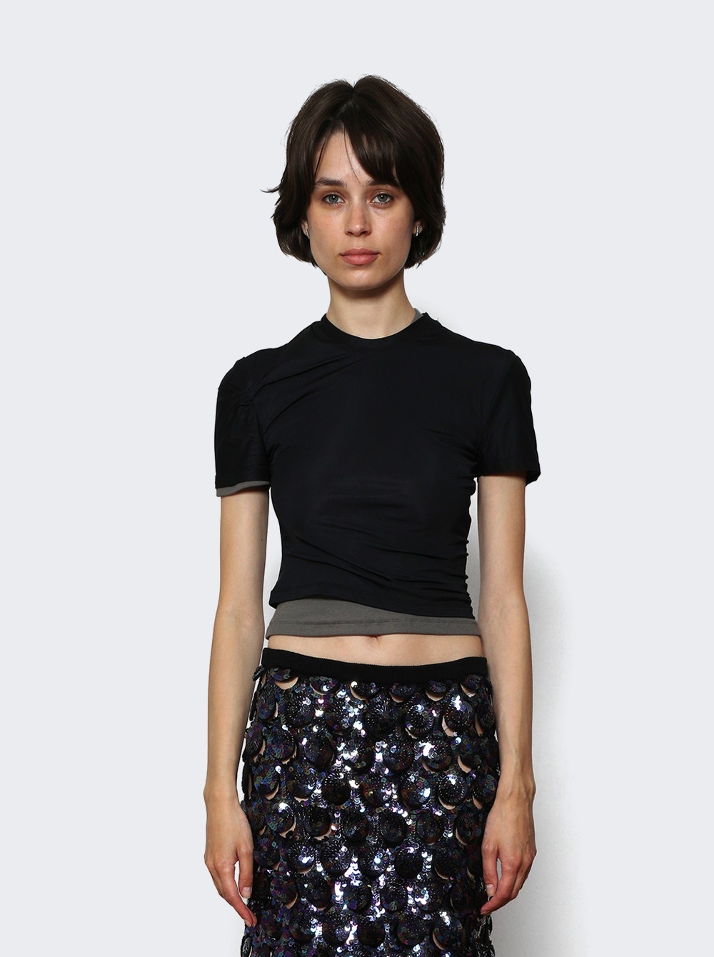 Overlay Loophole Rib Tee Black And Shadow Grey - 3