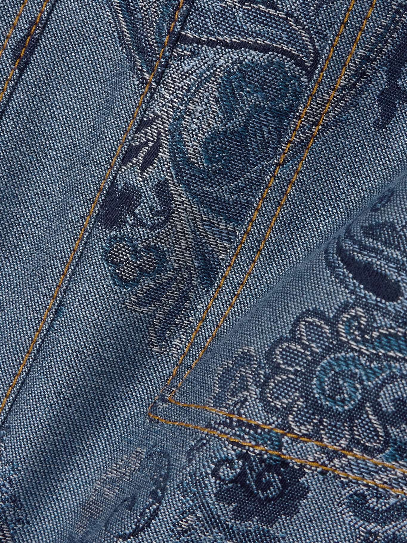Denim-jacquard mini skirt - 4