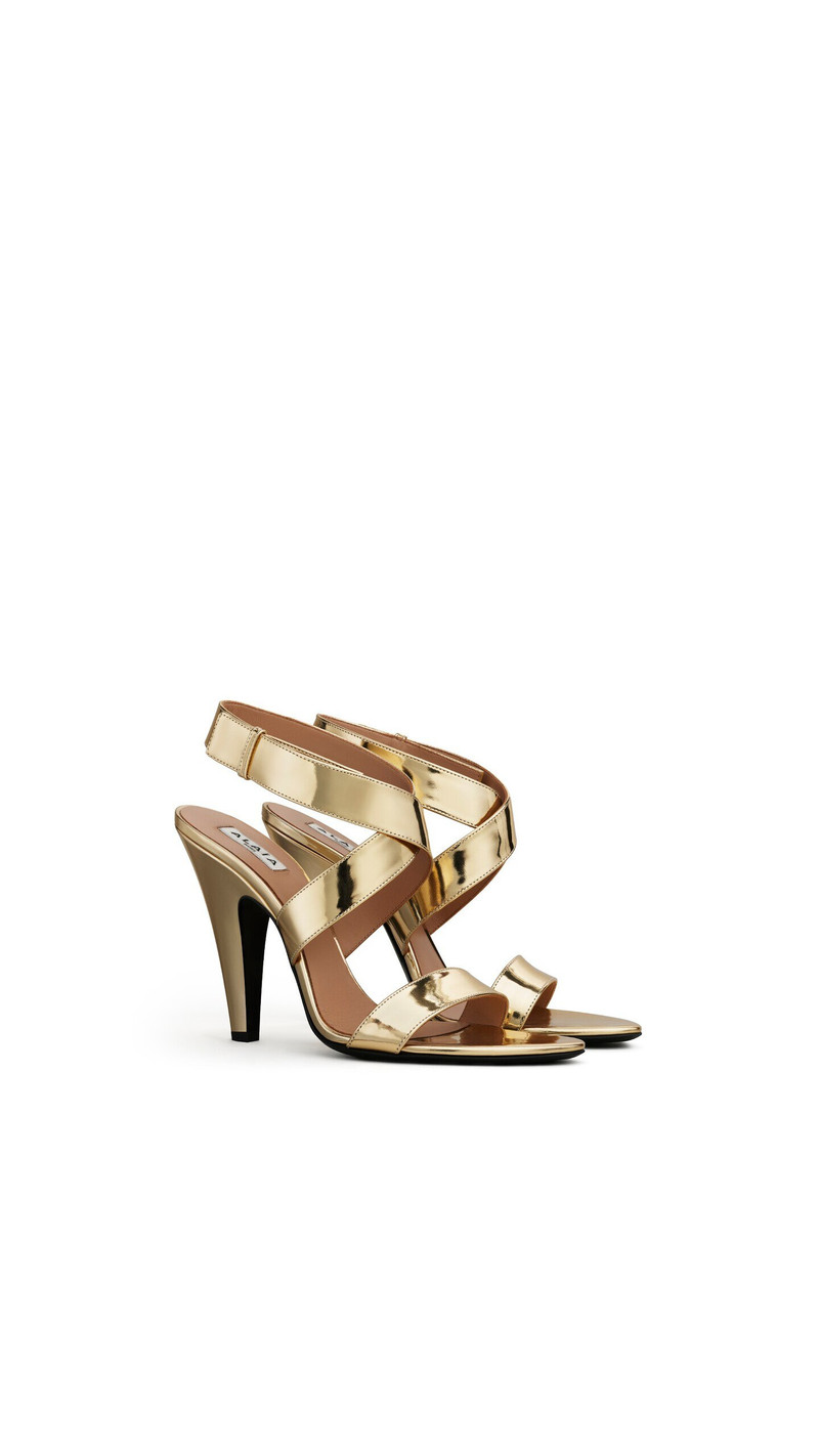 Alaïa CONE SANDALS IN MIRROR FABRIC outlook