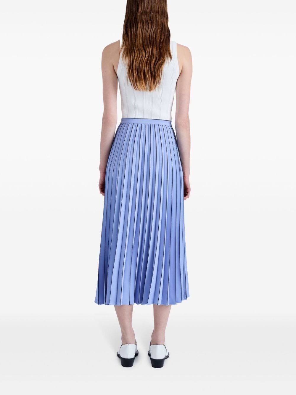 pleated crepe midi skirt - 4