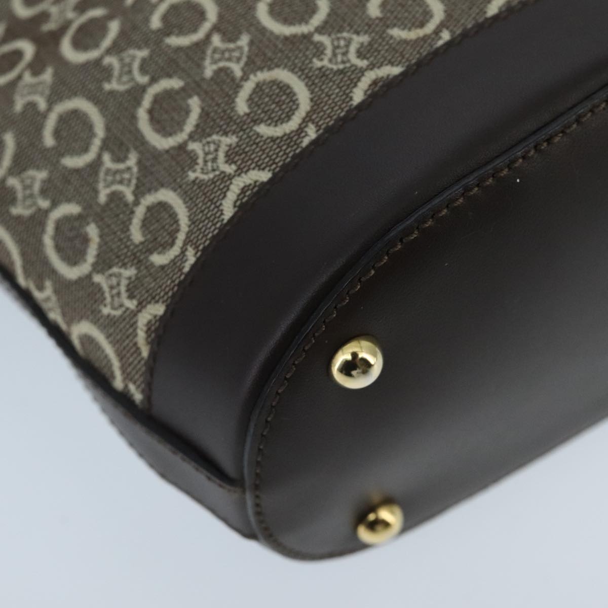 CELINE C Macadam Canvas Hand Bag Brown Gold - 14