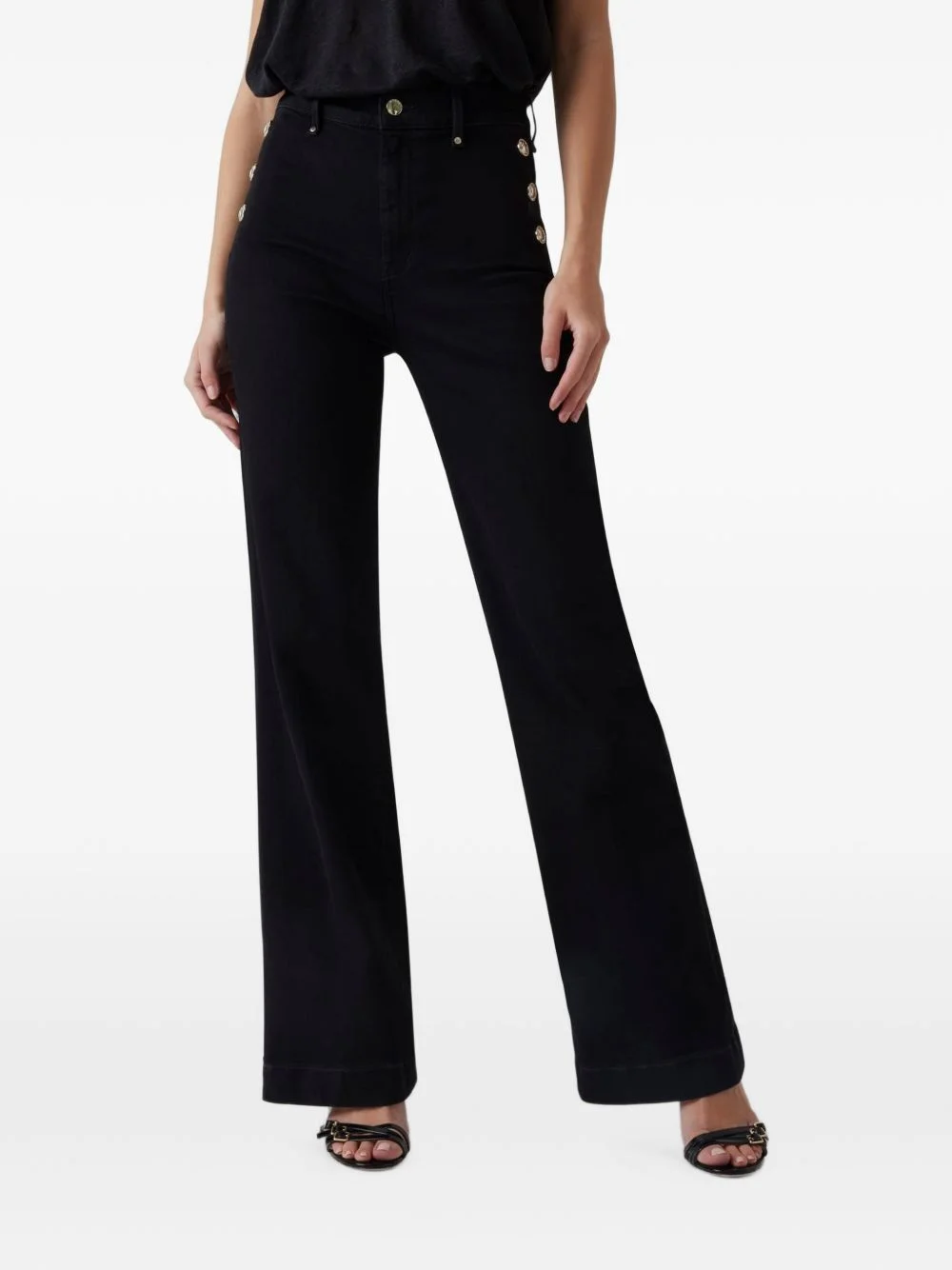 New Faye button-embellished flared jeans - 1