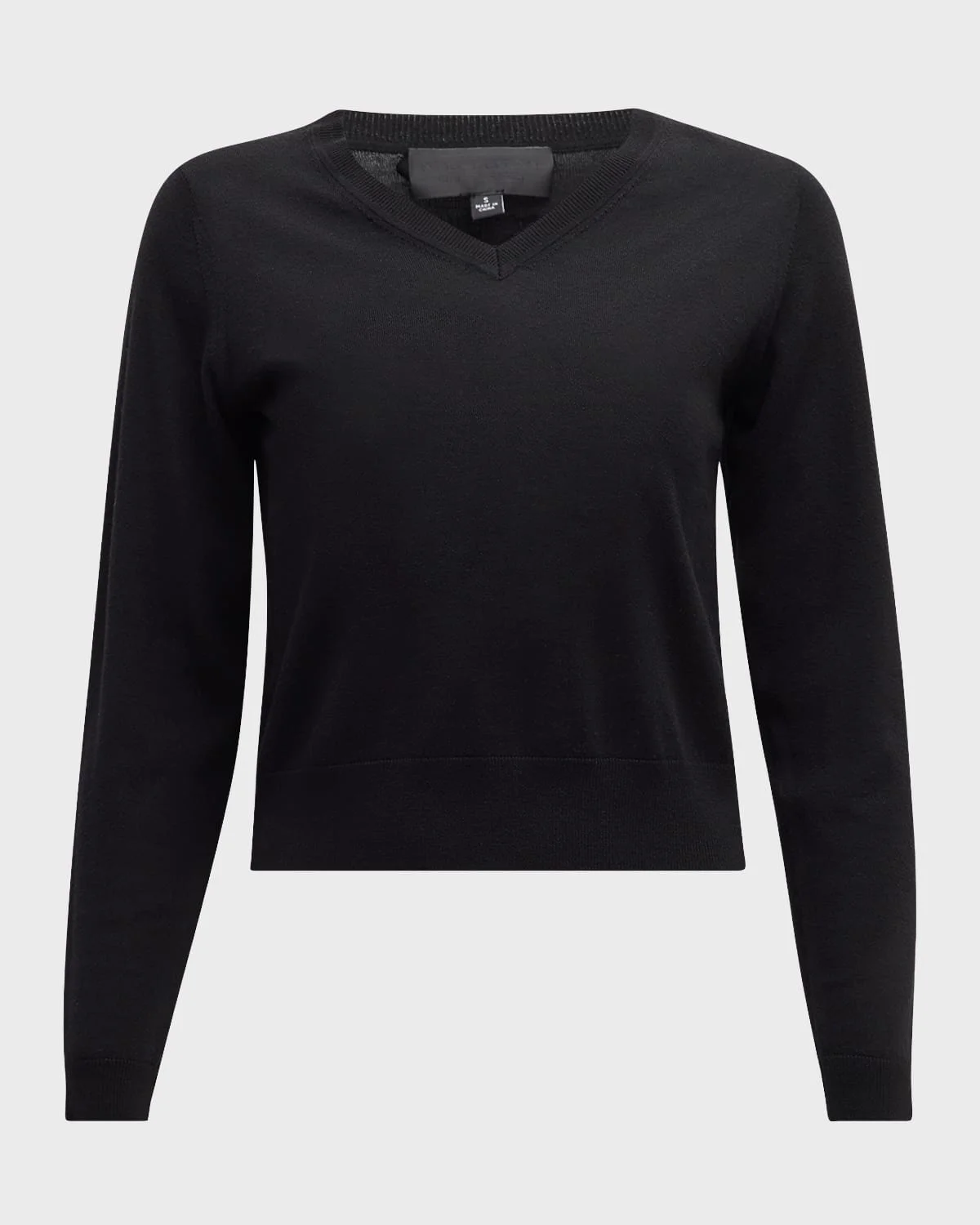 Janah V-Neck Crop Wool Sweater - 1