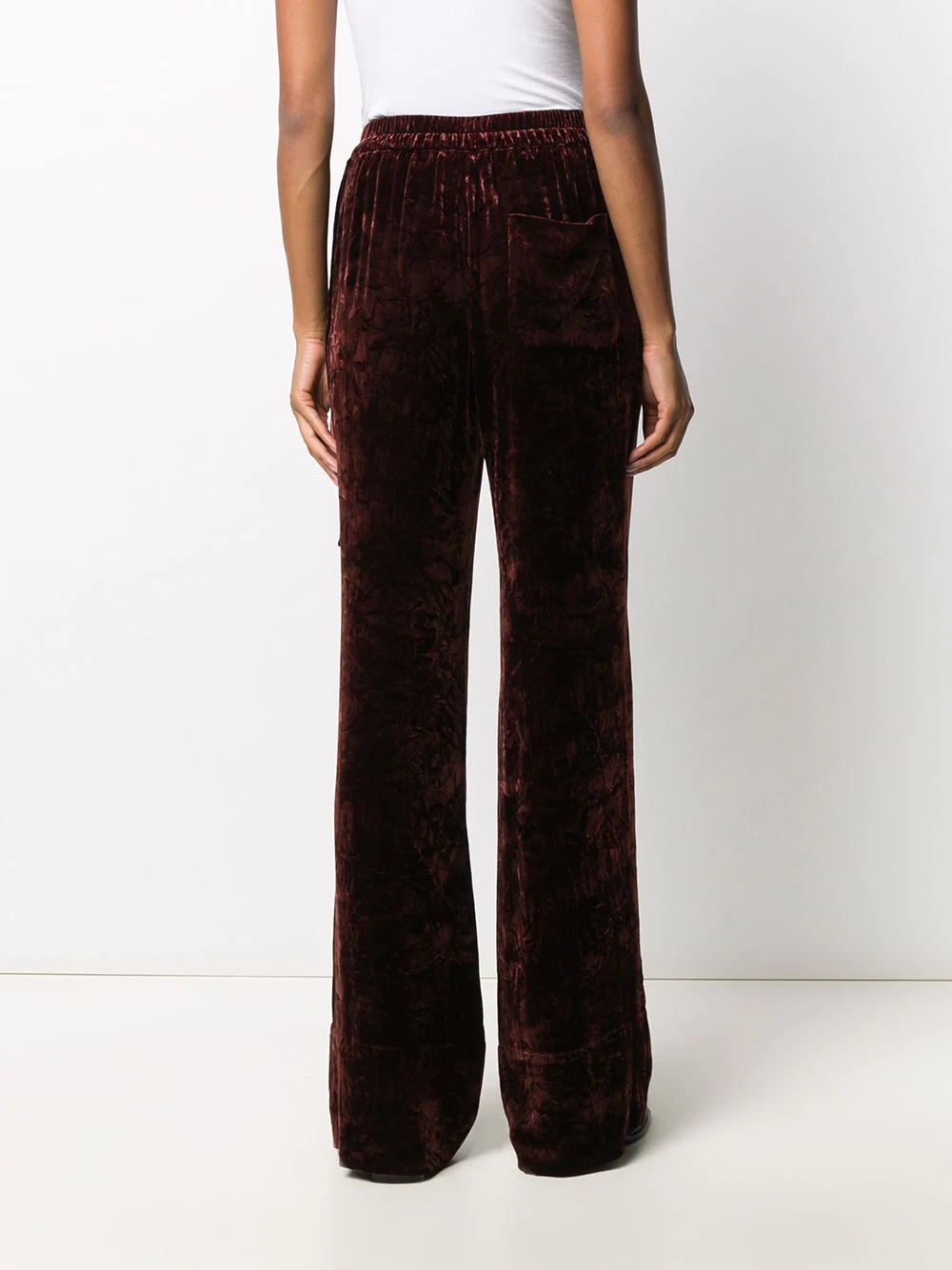 velvet flared trousers - 4