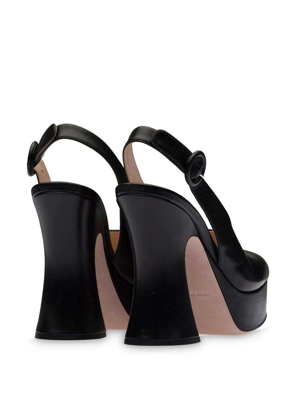 leather platform pumps - 3