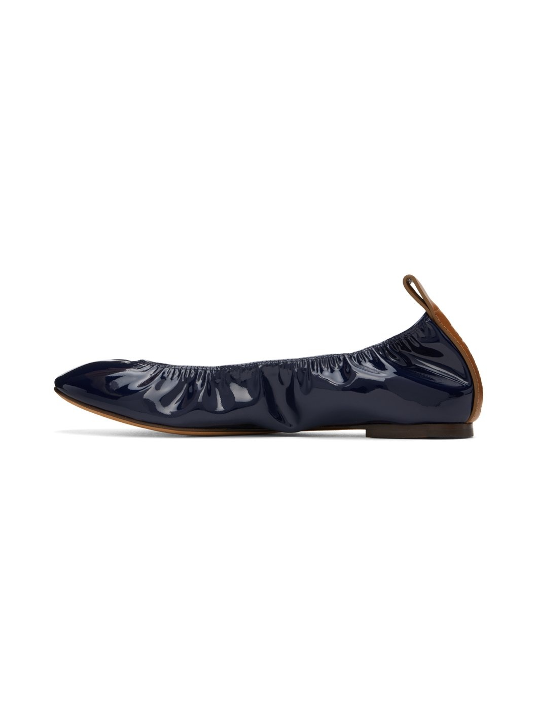 Navy Patent Leather Ballerina Flats - 3
