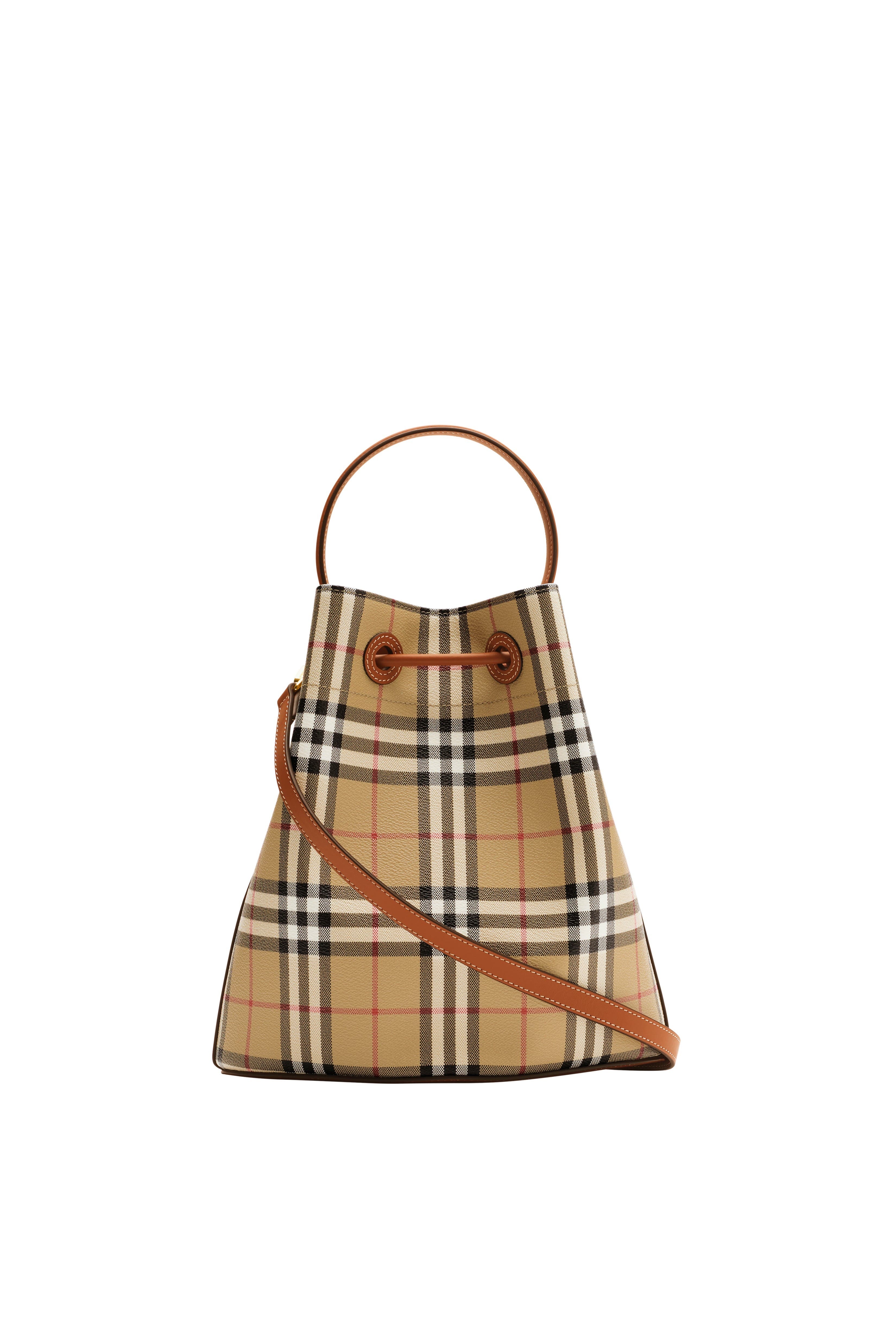 burberry Small Check Bucket Bag in Archive Beige/briar Brown at Nordstrom - 5