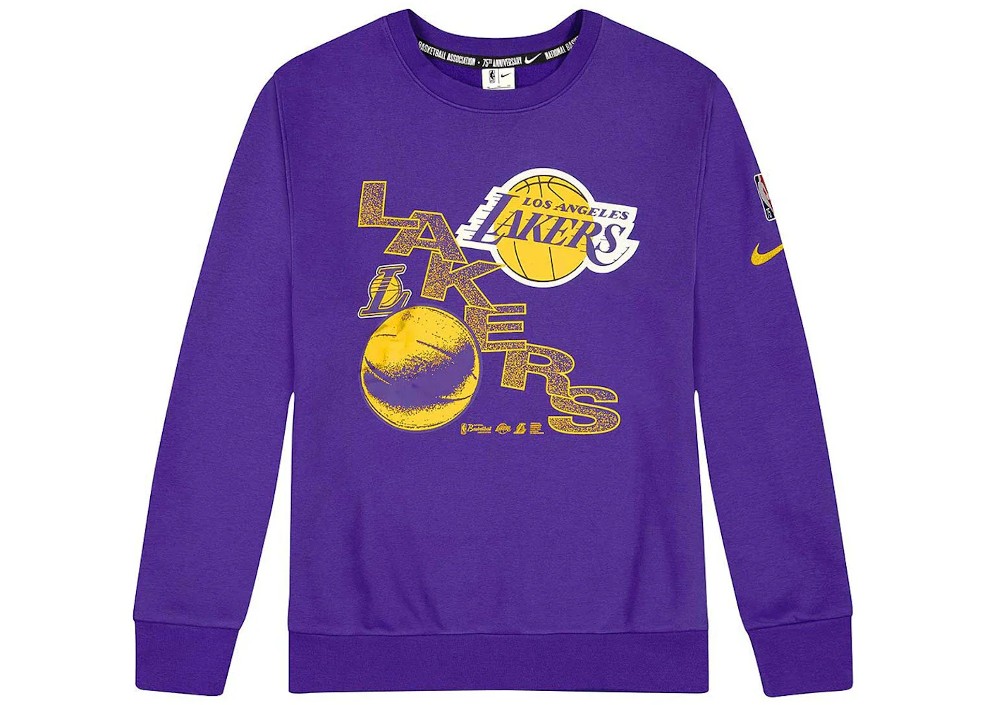Nike NBA Los Angeles Lakers Courtside 캐주얼 스포츠 인쇄 Fleece 긴 소매 자주색 DH9439-504 - 1