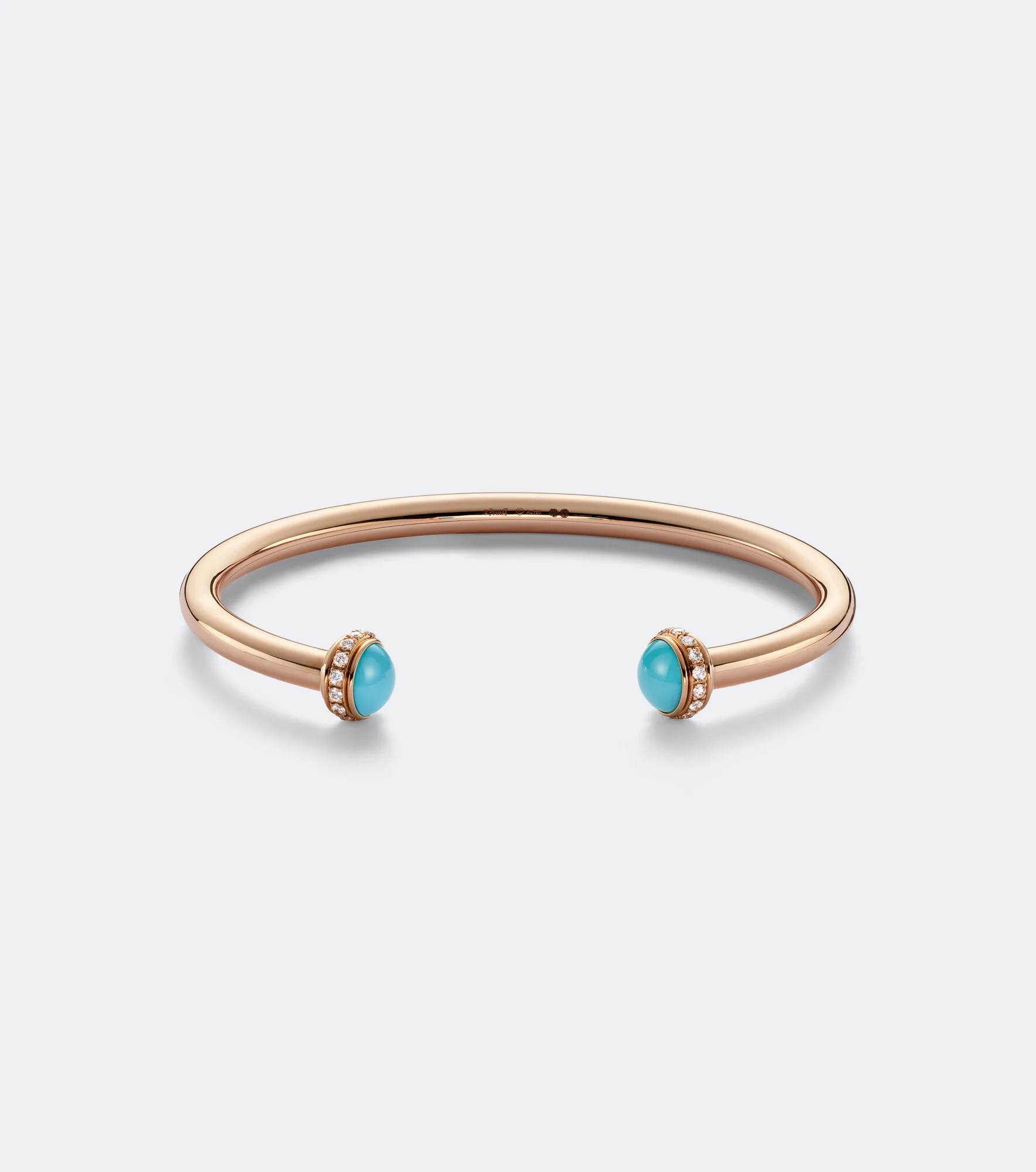 Possession 18kt rose gold cuff bracelet with diamonds and turquoise - 1