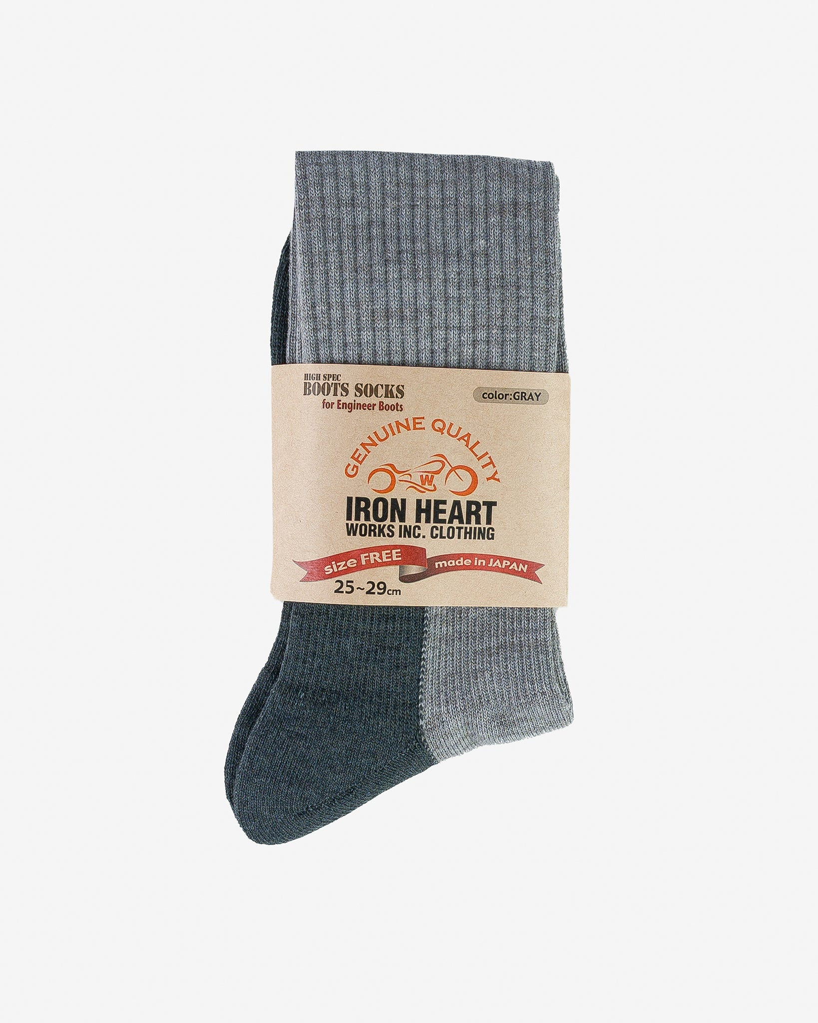 IHG-029-GRYCHA Iron Heart Engineer Socks - Grey/Charcoal - 2