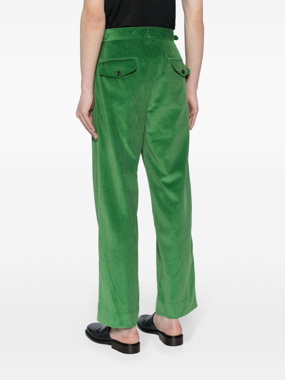 straight-leg cotton corduroy trousers - 4