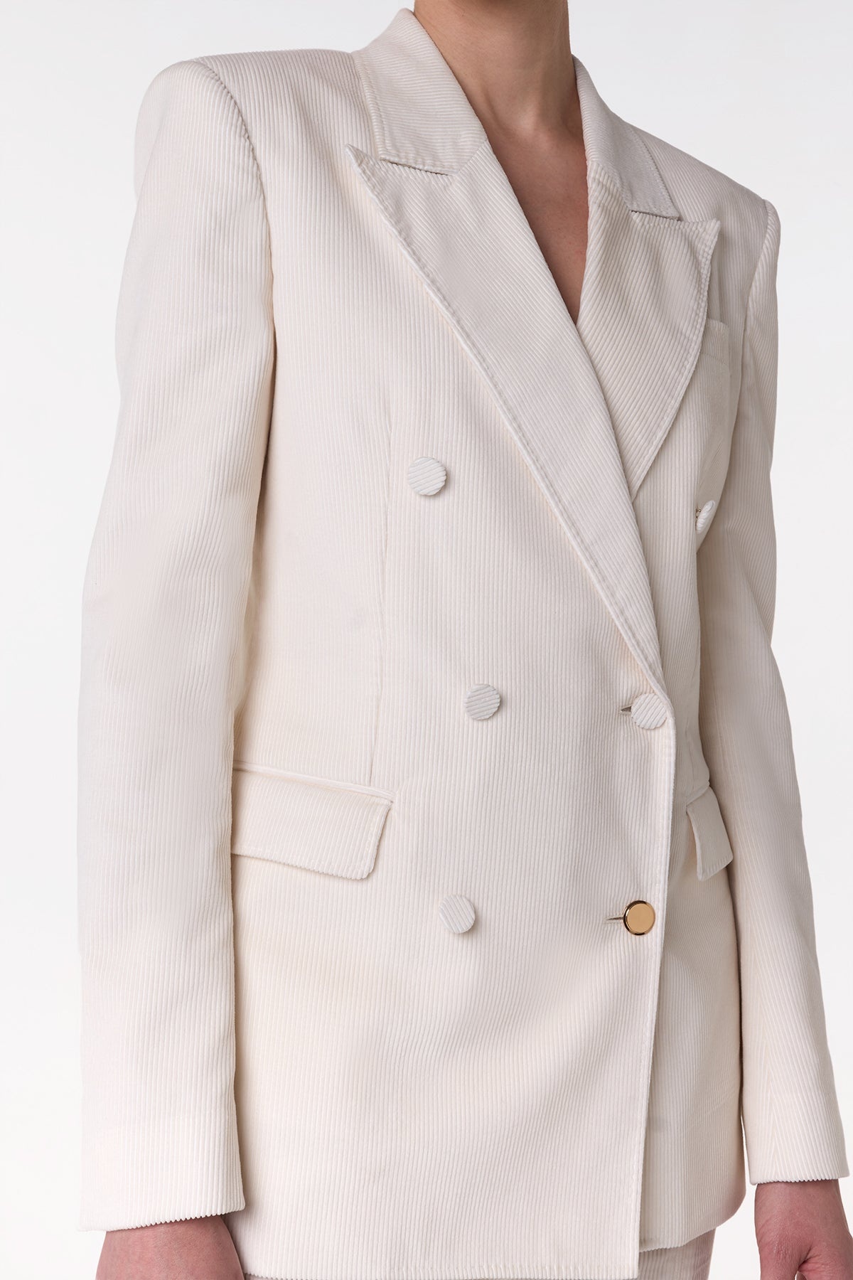Gavin Blazer in Ivory Sea Island Cotton Corduroy - 6