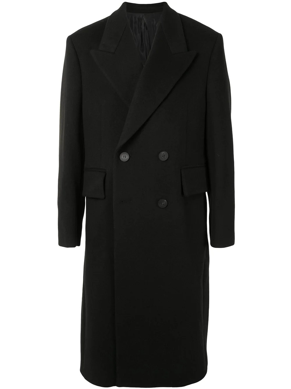 double-breasted wool coat - 1