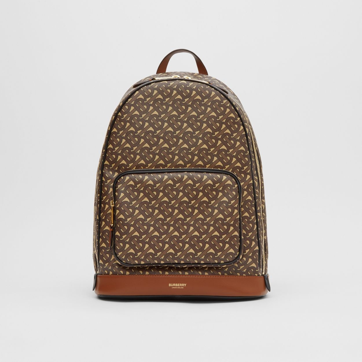 Monogram Print E-canvas and Leather Backpack - 1