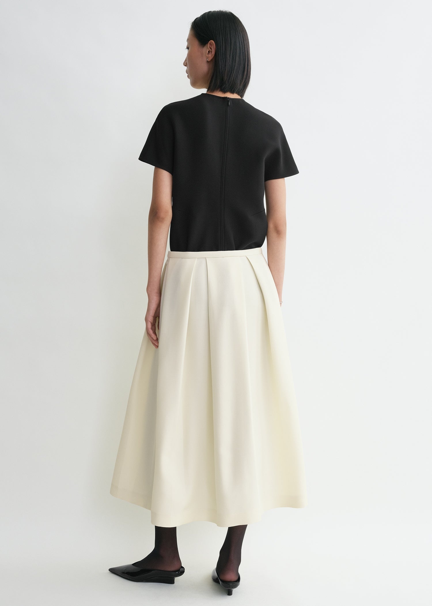 Wool silk twinflower skirt macadamia - 4