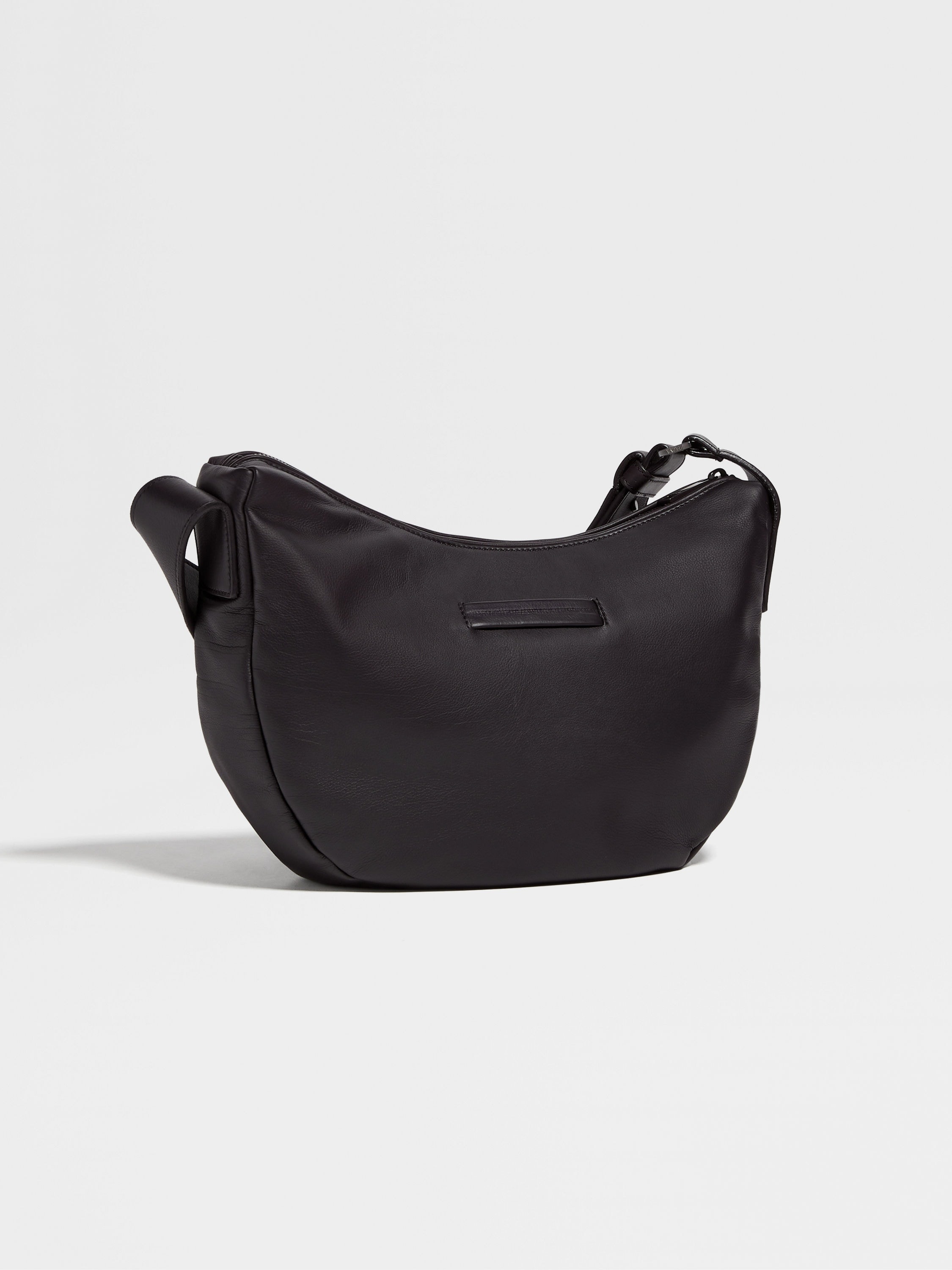 DARK BROWN SECONDSKIN HOBO PANORAMA MICRO BAG - 3