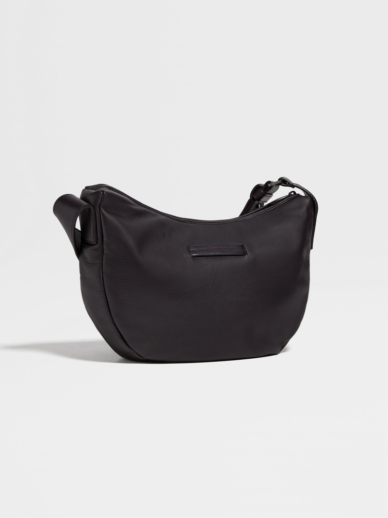 DARK BROWN SECONDSKIN HOBO PANORAMA MICRO BAG 3