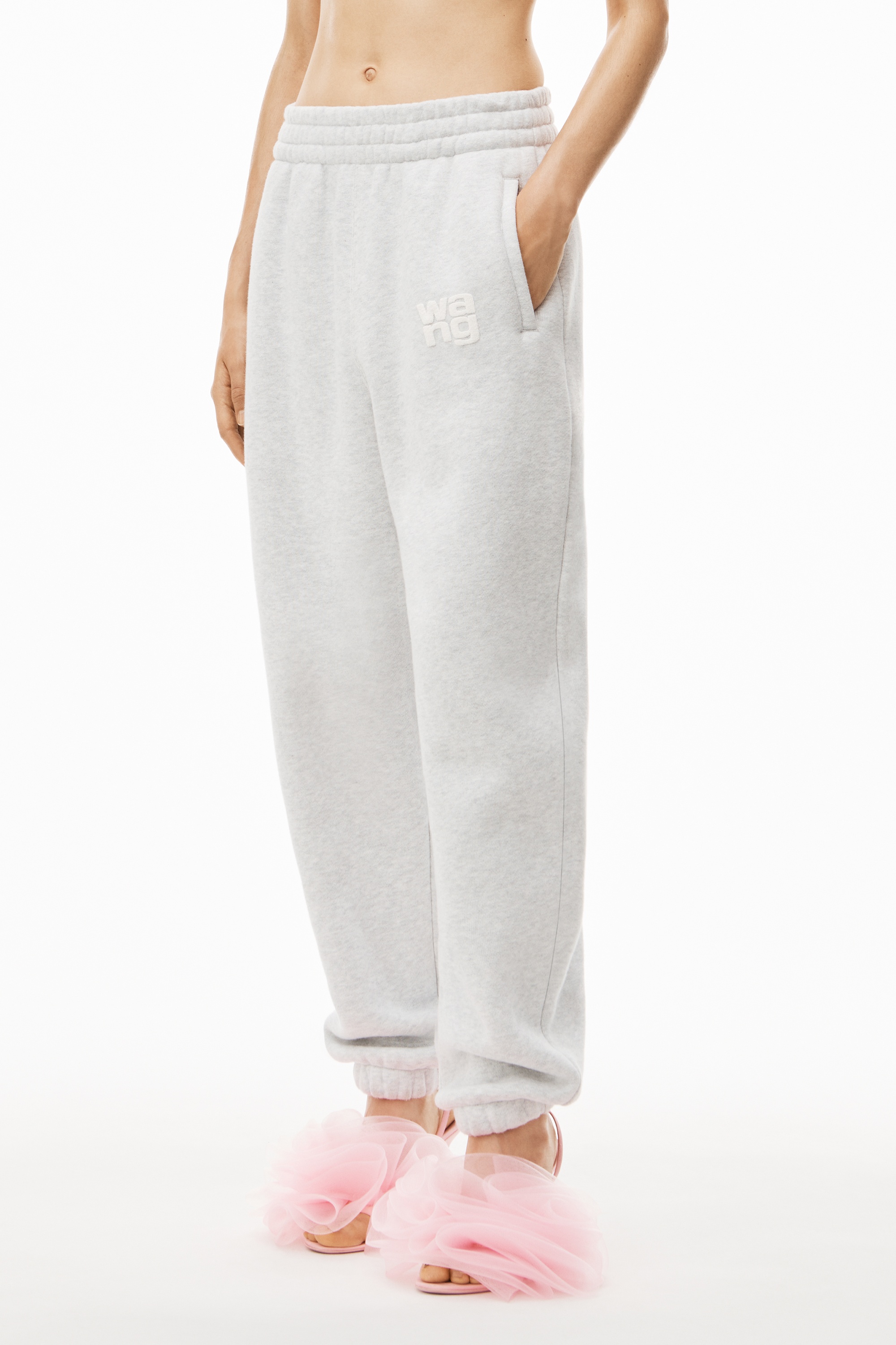 Alexander Wang PUFF LOGO SWEATPANT IN STRUCTURED TERRY