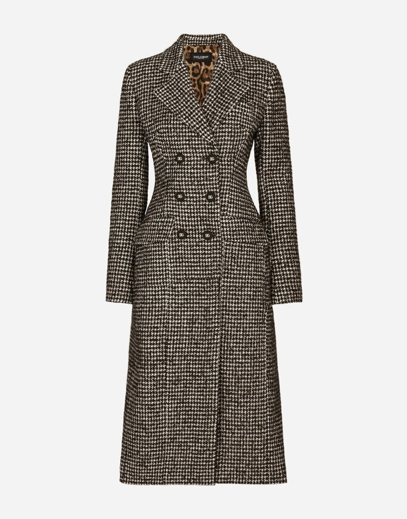 Double-breasted houndstooth coat 3