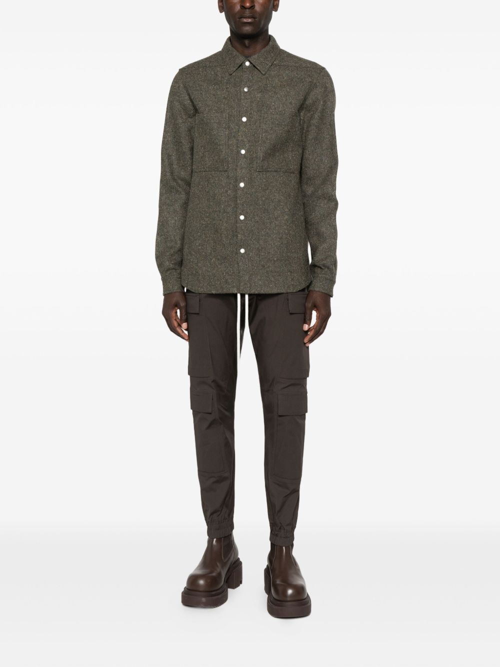 button-fastening patch-pocket shirt - 2