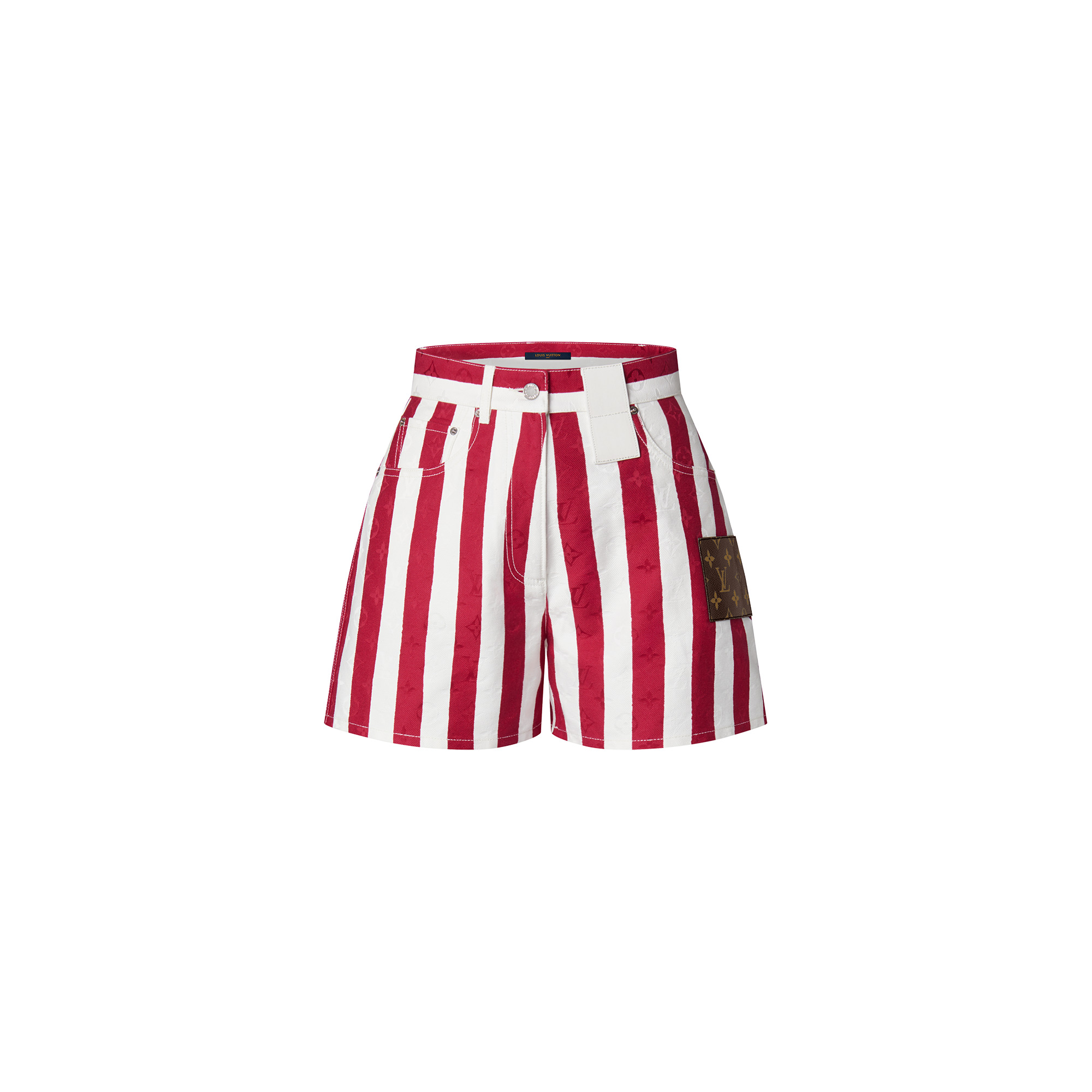 Parasol Stripes Denim Shorts - 1